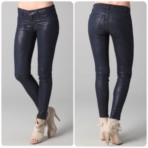 J Brand Indigo Boa Waxed Leggings